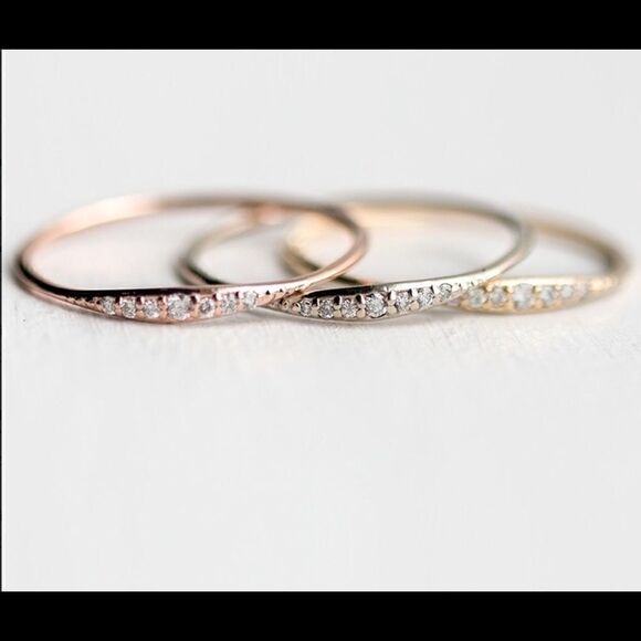 Dainty Gold Diamond Ring  - Picture 2 of 4